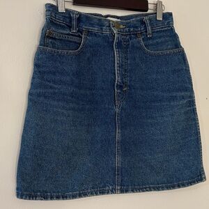 Vintage 90s Calvin Klein Denim Mini Skirt USA Made High Rise Minimalist XS Small